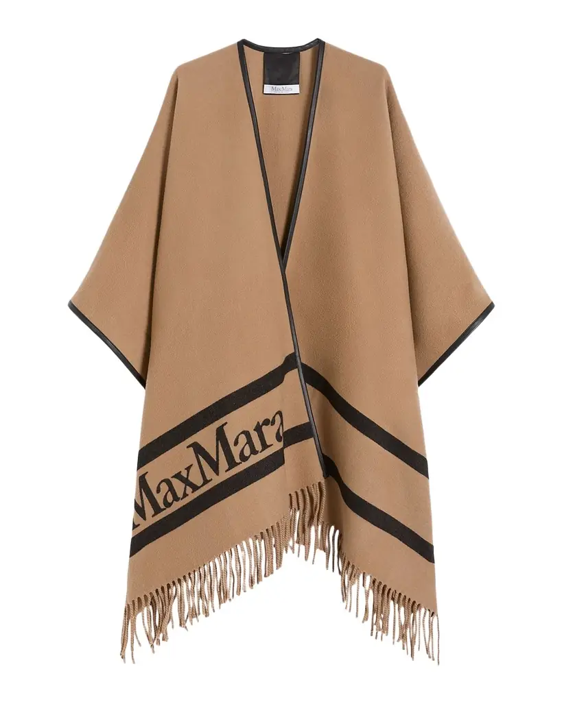 Max Mara Jacquard Wool Poncho