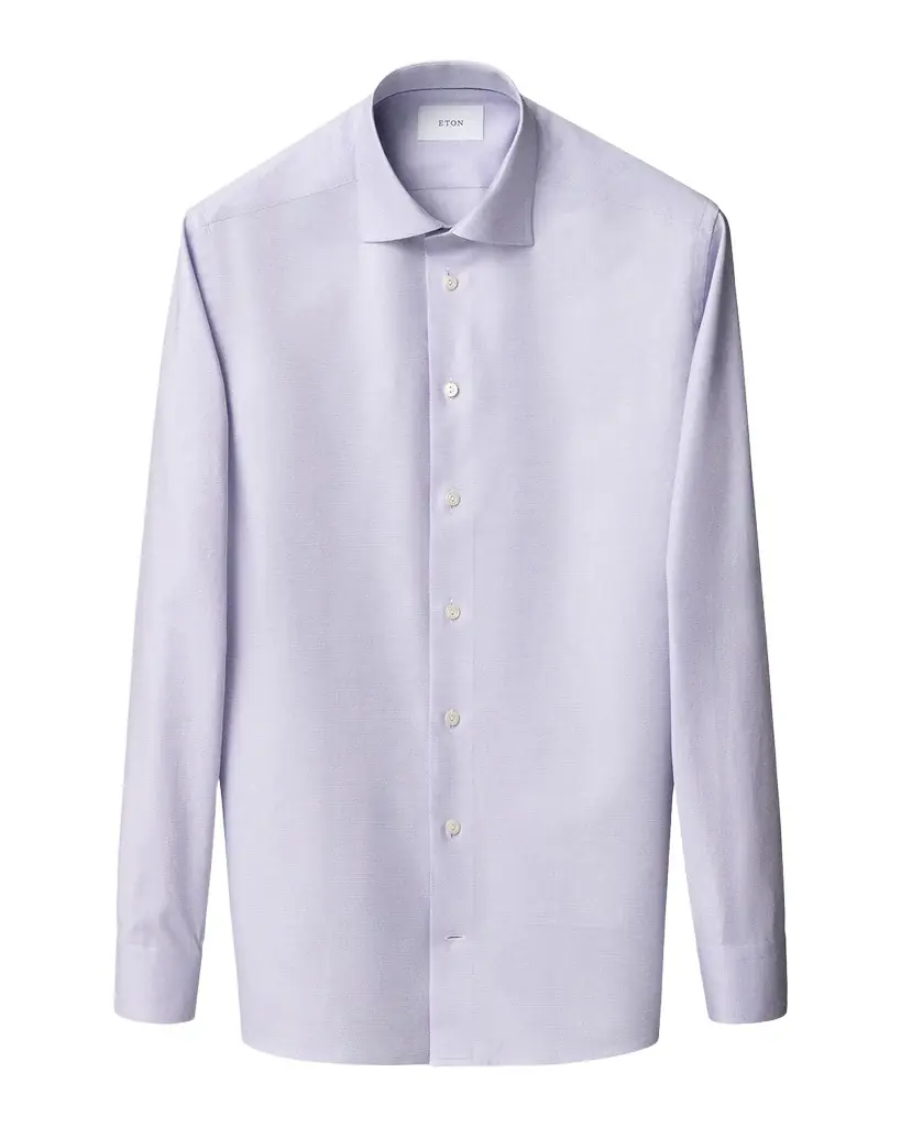 Eton Men 's Slim Fit Textured Twill Dress Shirt