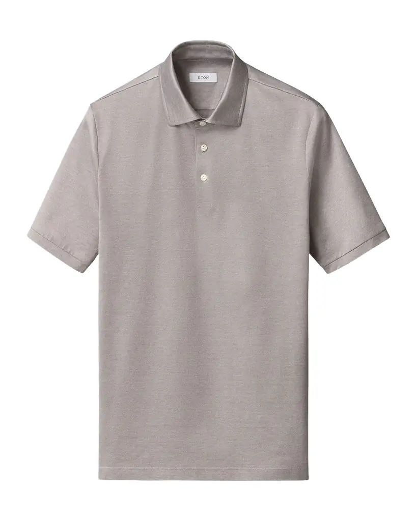 Eton Men 's Filo di Scozia Cotton Jaquard Polo Shirt