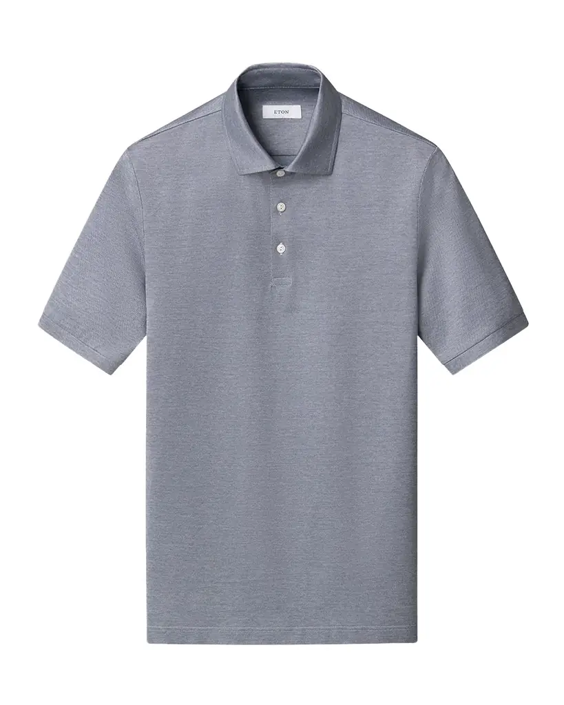 Eton Men 's Filo di Scozia Cotton Jaquard Polo Shirt