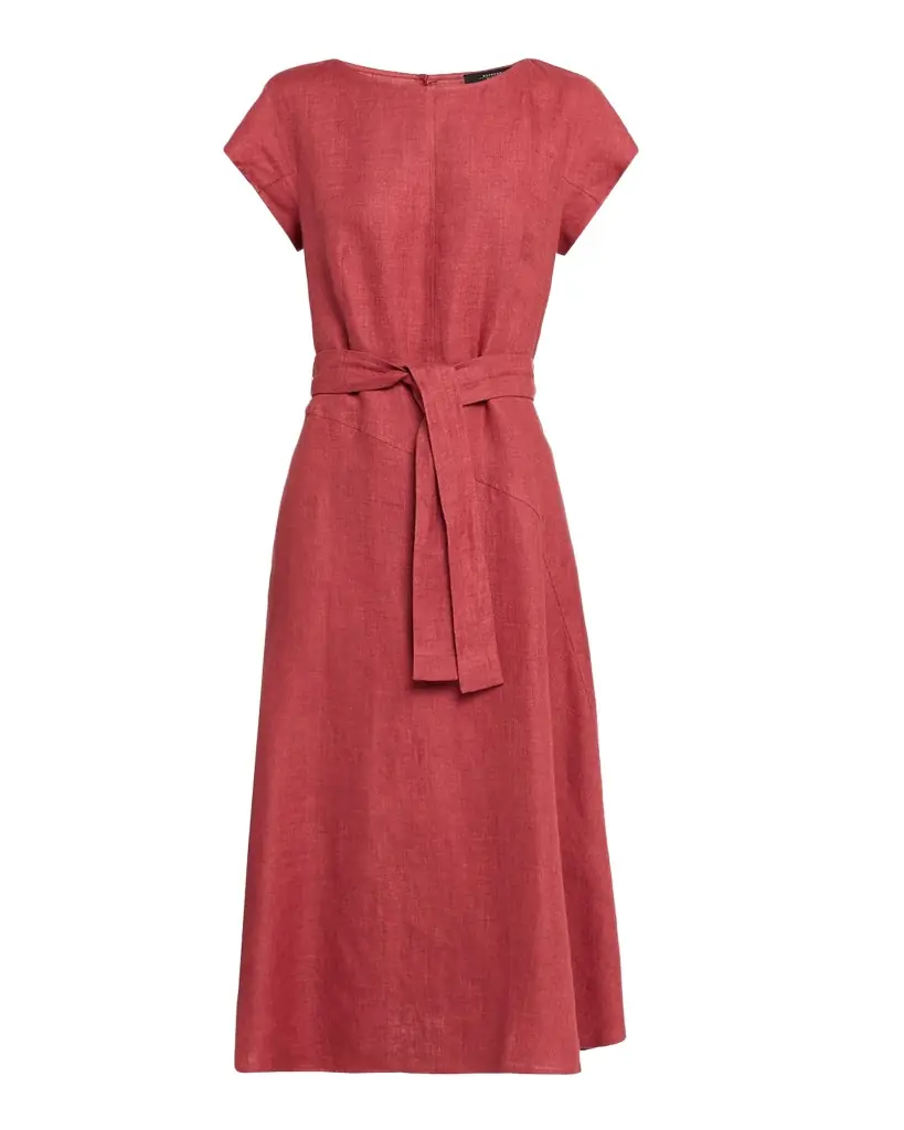 Weekend Max Mara Esordio Linen Canvas Midi Dress