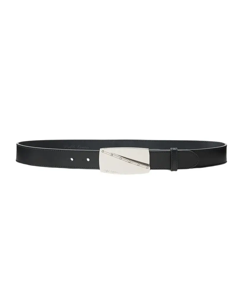 Ralph Lauren Collection Engraved Buckle Leather Belt
