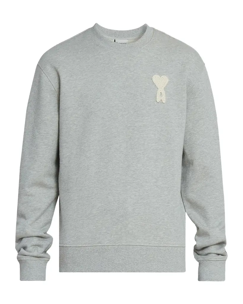 Ami Paris Men 's Crochet-Ami de Coeur Cotton Crewneck Sweater