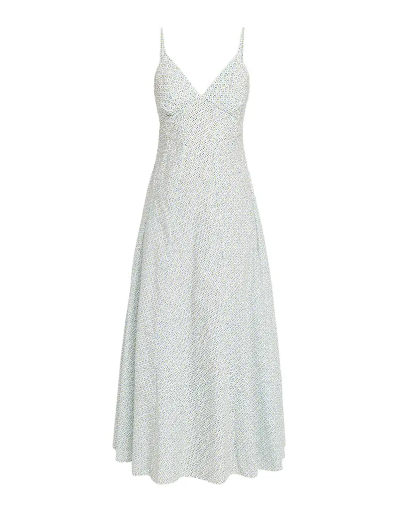 Rosie Assoulin Geo-Print Cotton Cami Maxi Dress