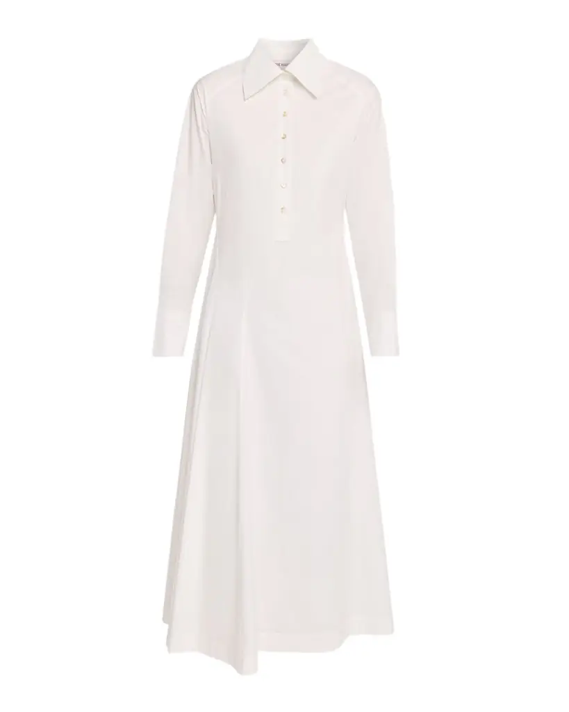 Rosie Assoulin Groovy Cotton Poplin Maxi Shirtdress