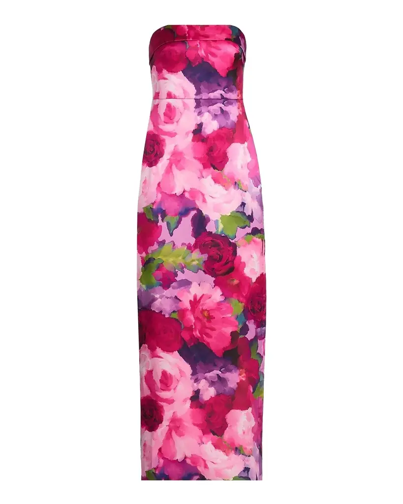 Theia Cleo Strapless Column Gown