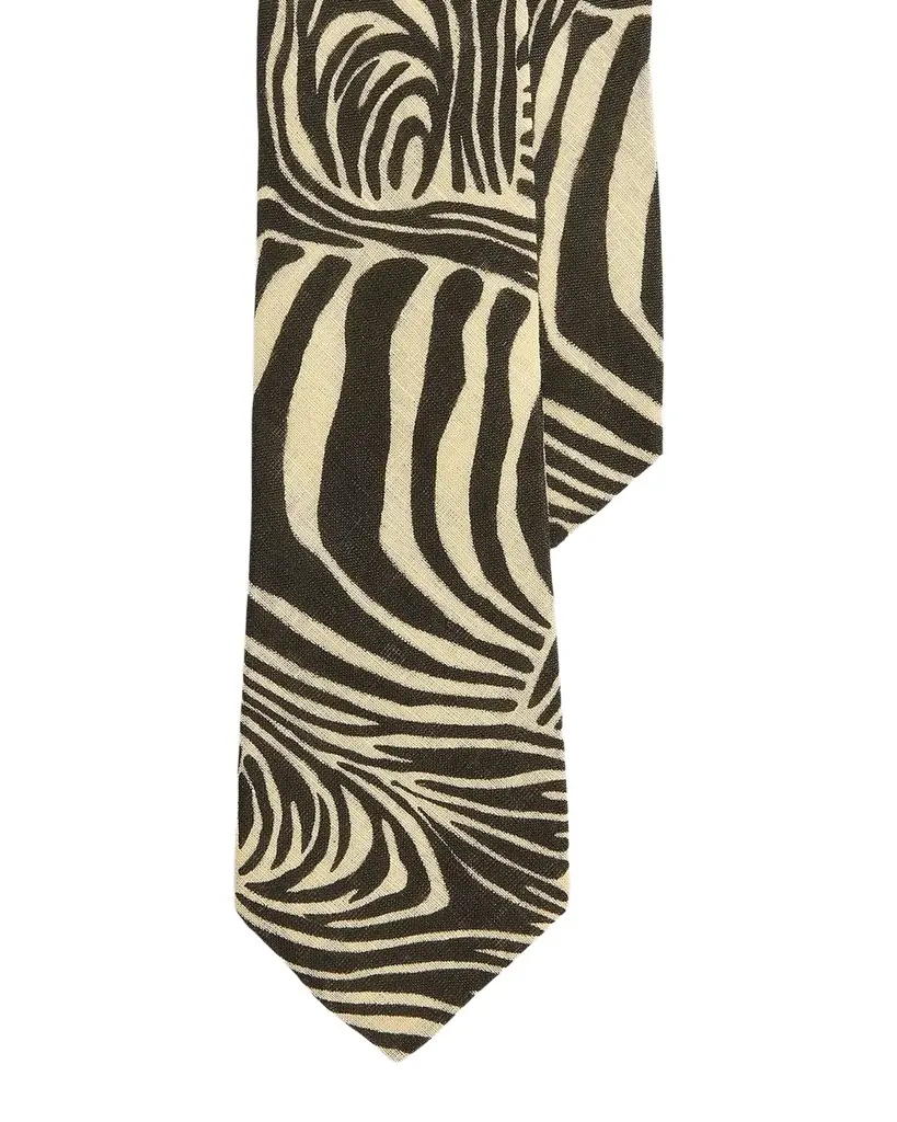 Ralph Lauren Purple Label Zebra-Print Linen Tie