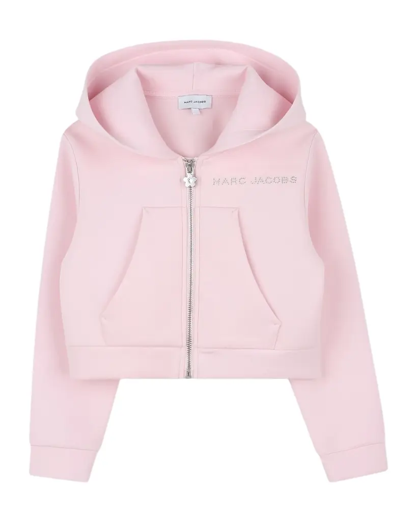 Marc Jacobs Girl 's Rhinestone Logo Hoodie, Size 4-6