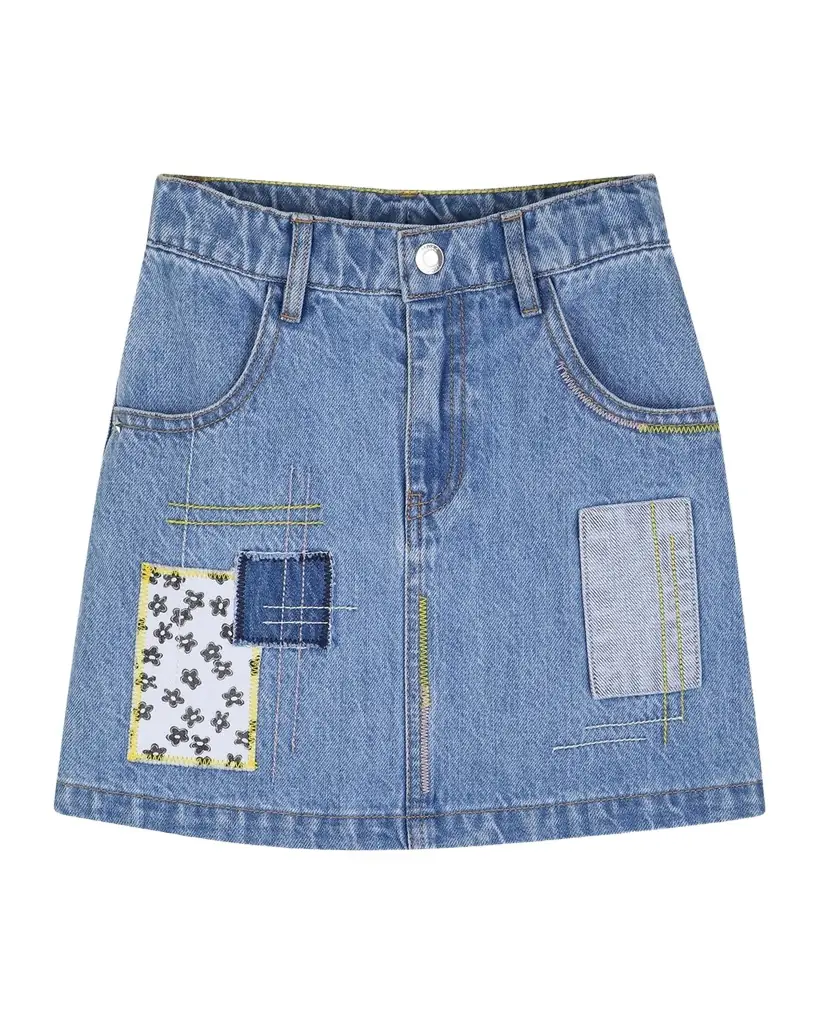 Marc Jacobs Girl 's Patchwork Denim Mini Skirt, Size -12