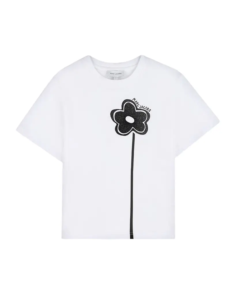 Marc Jacobs Girl 's Glittered Daisy Short-Sleeved T-Shirt, Size 8-
