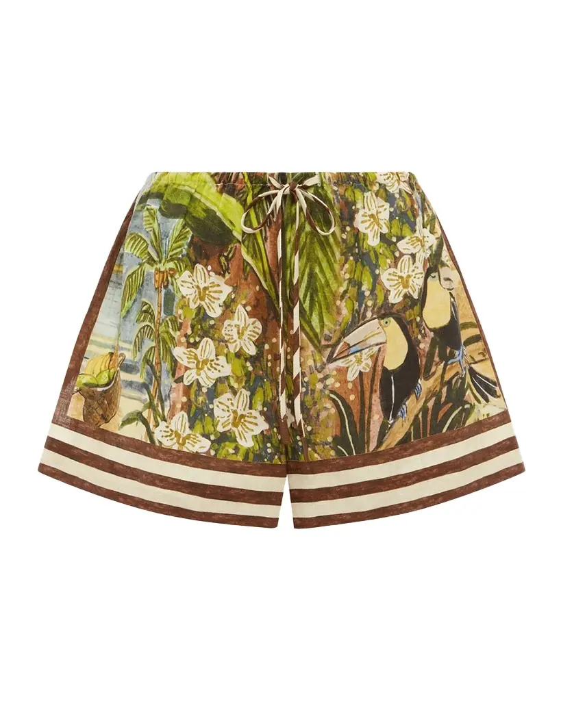 ALEMAIS Toucan Tango Linen Shorts