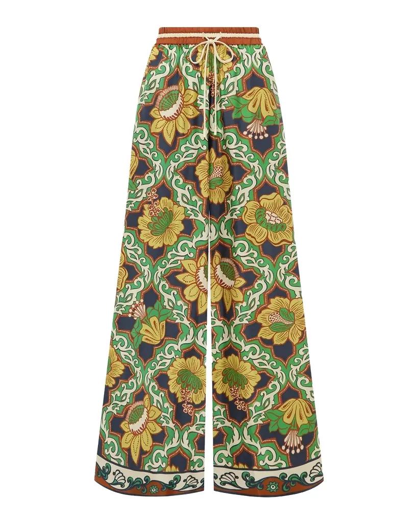 ALEMAIS Liana Silk Palazzo Pants