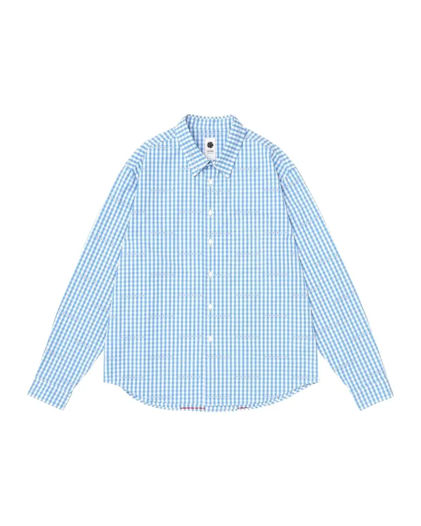 vowels Men 's Cotton Gingham Eyelet Button-Down Shirt