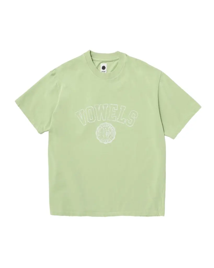 vowels Men 's Cotton Faded Collegiate Logo T-Shirt