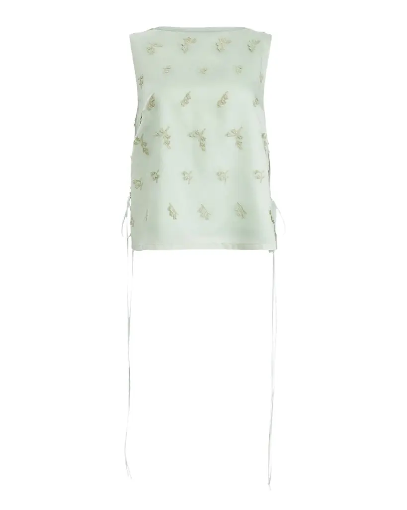 Altuzarra Siggi Embroidered Side-Tie Top