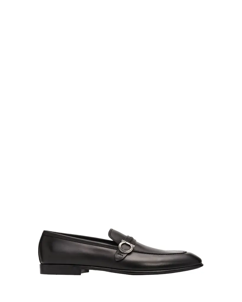 Ferragamo Men's Terence Calfskin Gancini Saddle-Strap Loafers