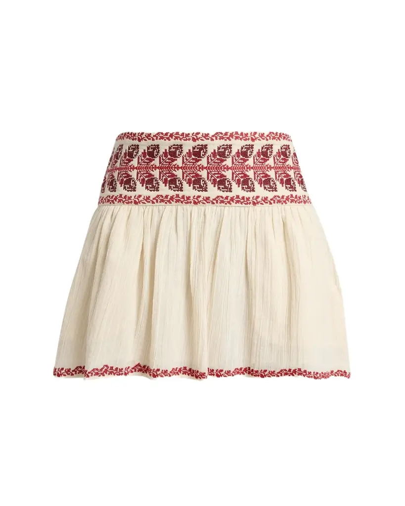 Etoile Isabel Marant Picadilia Embroidered Cotton Gauze Mini Skirt