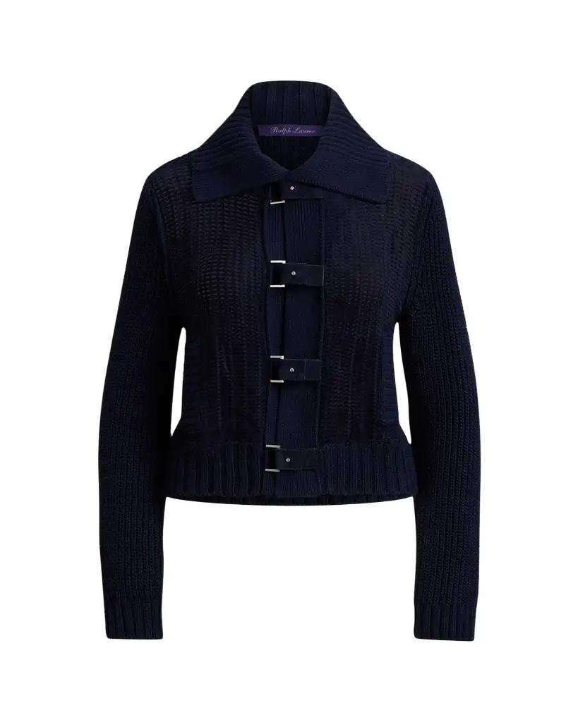 Ralph Lauren Collection Silk-Suede Hybrid Cardigan