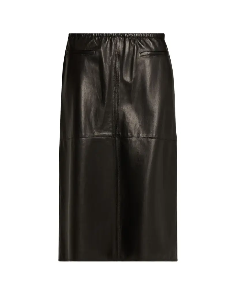 NACKIYE Runway Leather Midi Skirt