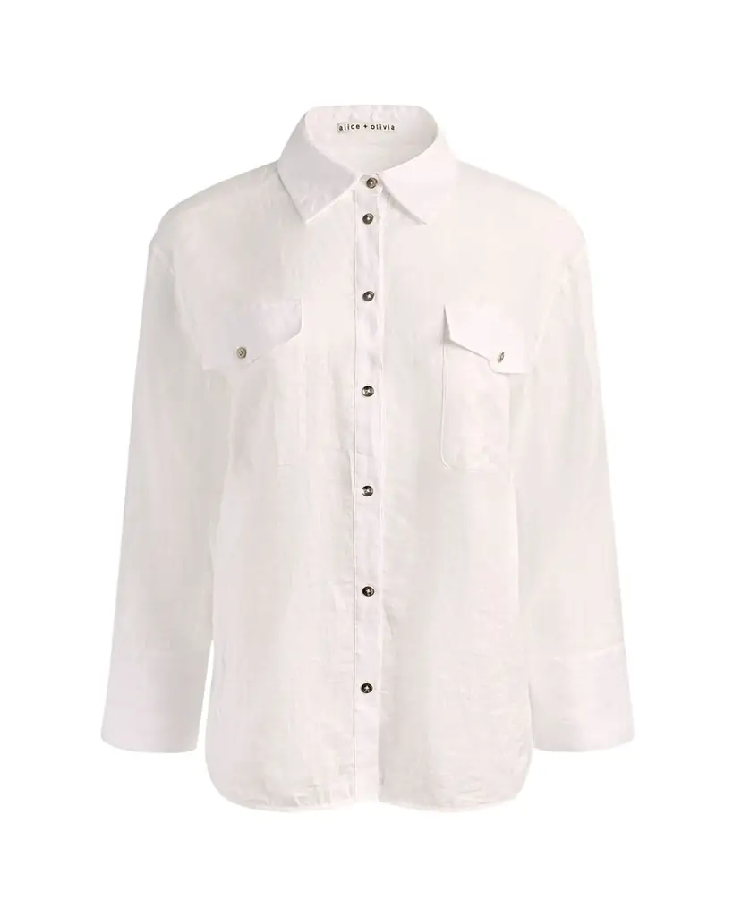 ALICE + OLIVIA Finely Oversized Utility Shirt