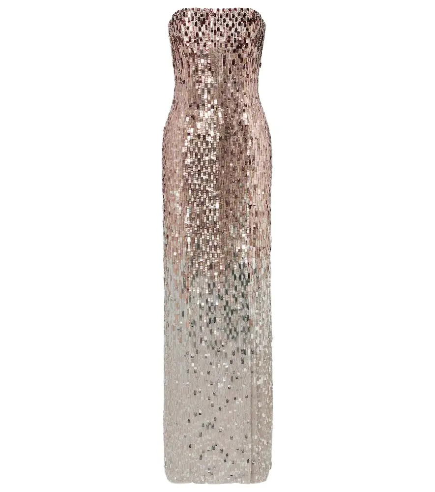 Jenny Packham Lucille sequined strapless gown