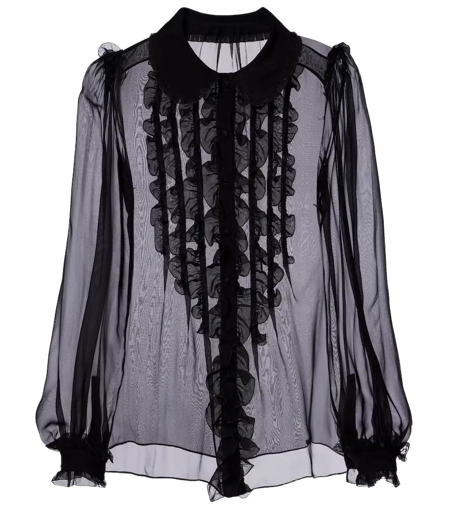 Dolce & Gabbana Ruffled sheer silk blouse