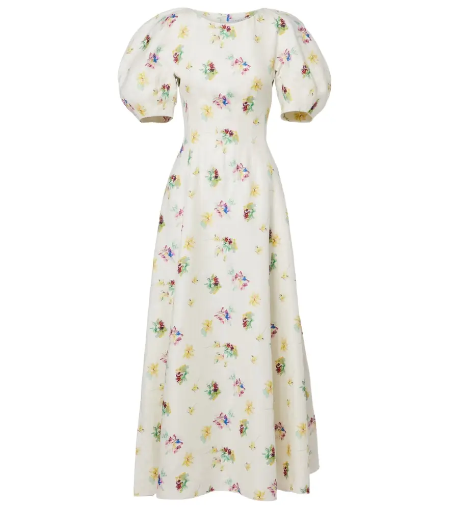 Gabriela Hearst Ranya puff-sleeve linen maxi dress