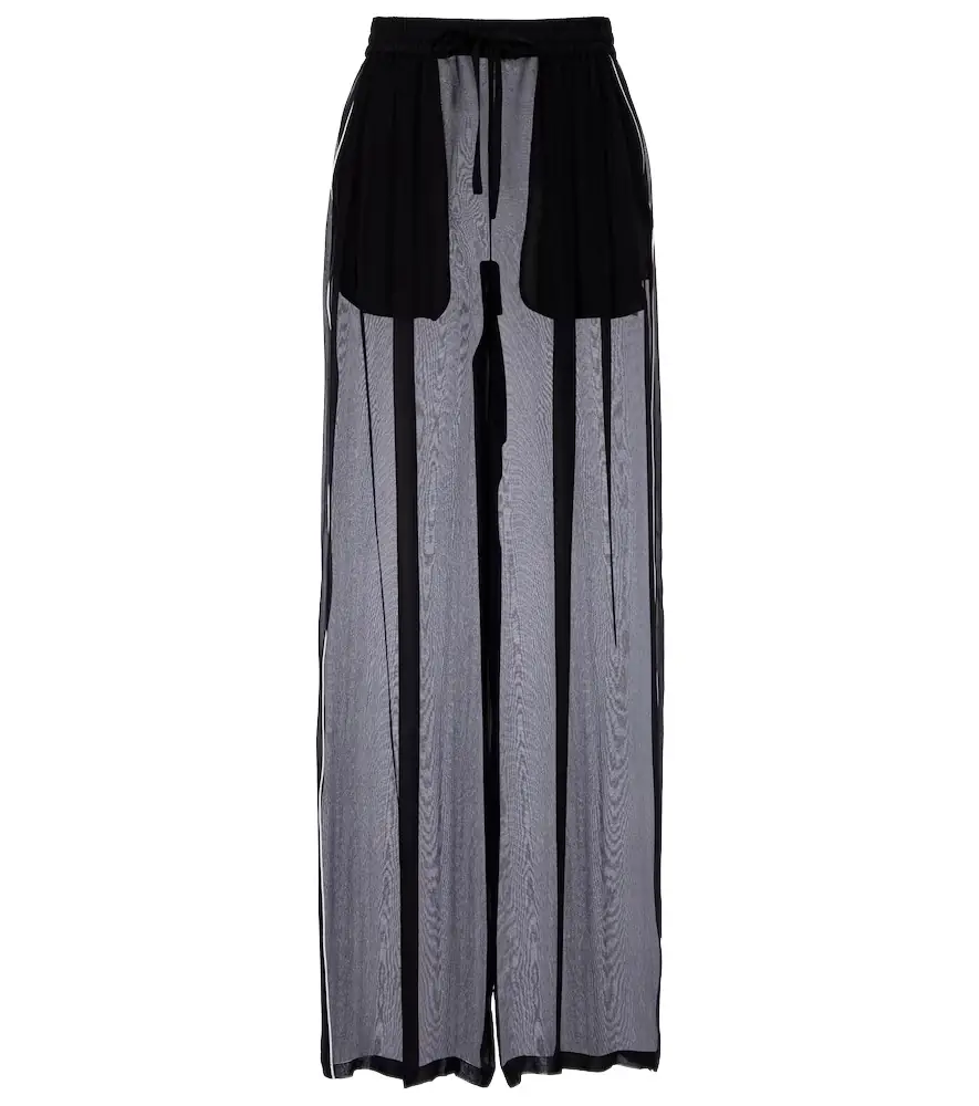 Dolce & Gabbana Sheer silk wide-leg pants