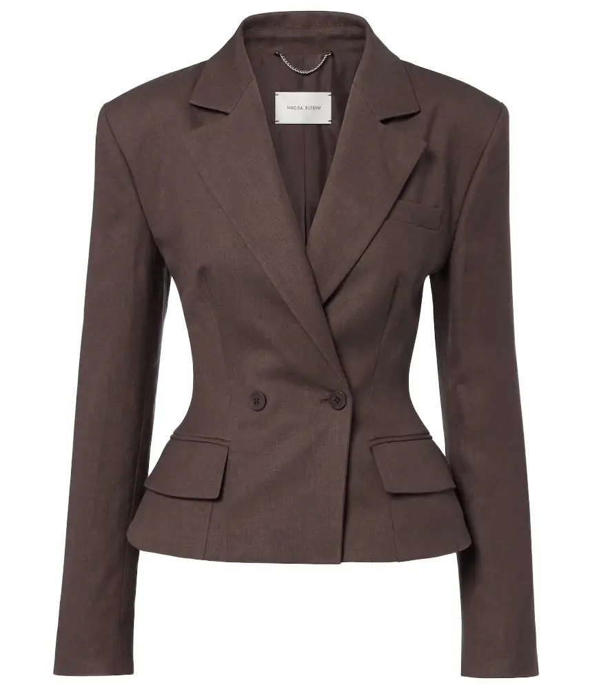Magda Butrym Peplum linen blazer