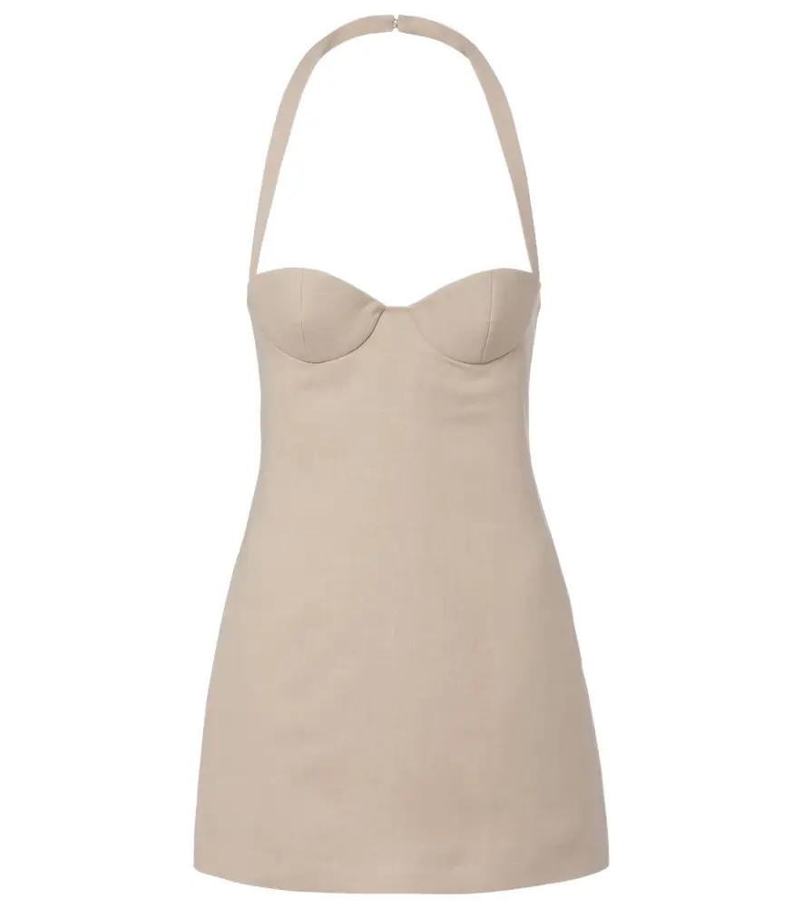 Magda Butrym Halterneck linen minidress