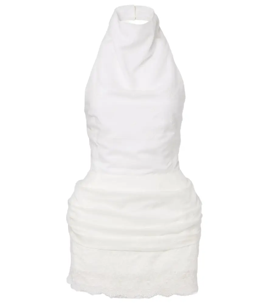 Magda Butrym Embroidered silk, wool and cotton-blend minidress