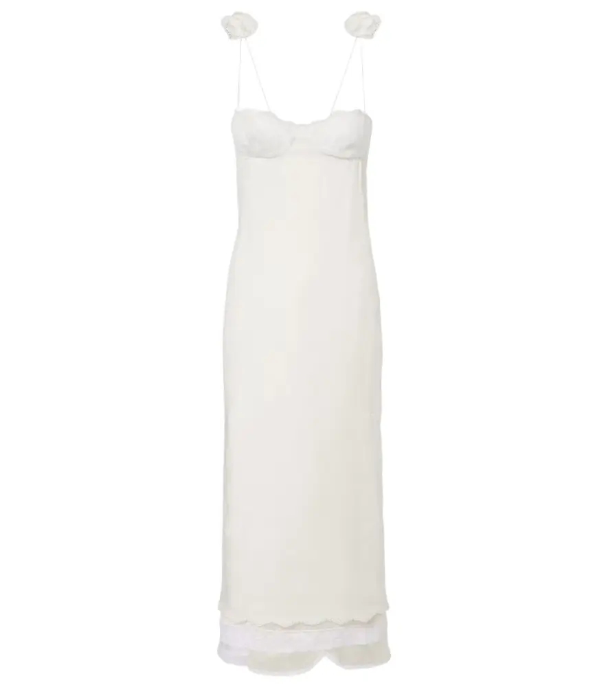 Magda Butrym Embroidered silk, wool and cotton-blend midi dress