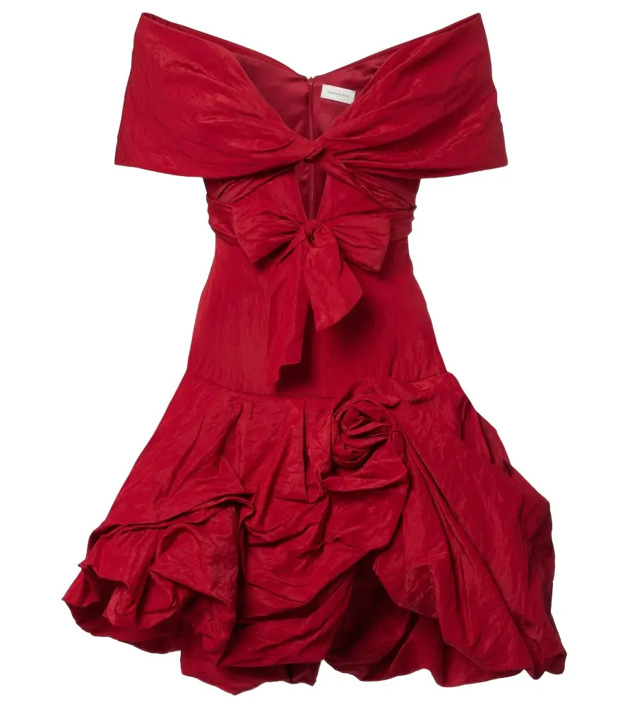 Magda Butrym Off-shoulder cotton-blend taffeta minidress