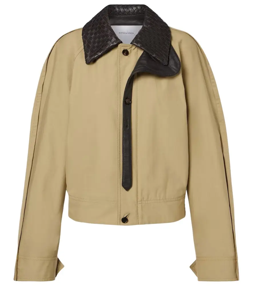 Bottega Veneta Intrecciato leather-trimmed blouson