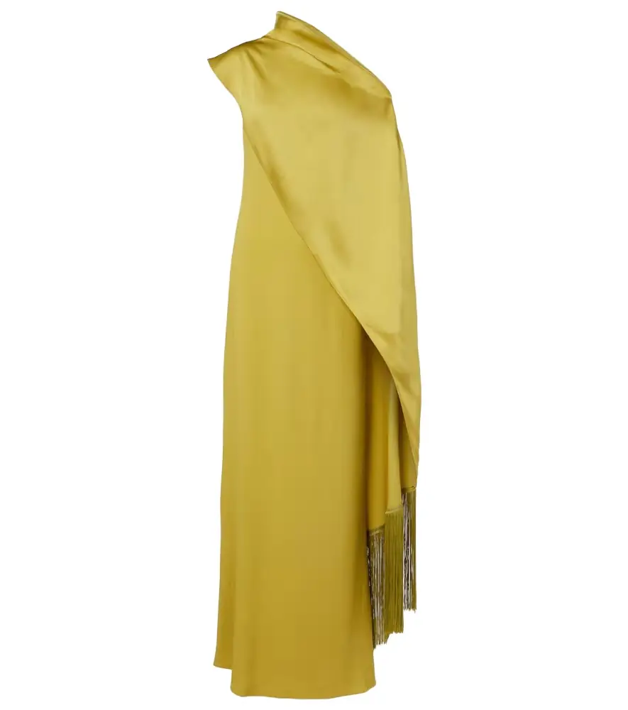 Taller Marmo Berenson one-shoulder crêpe cady gown