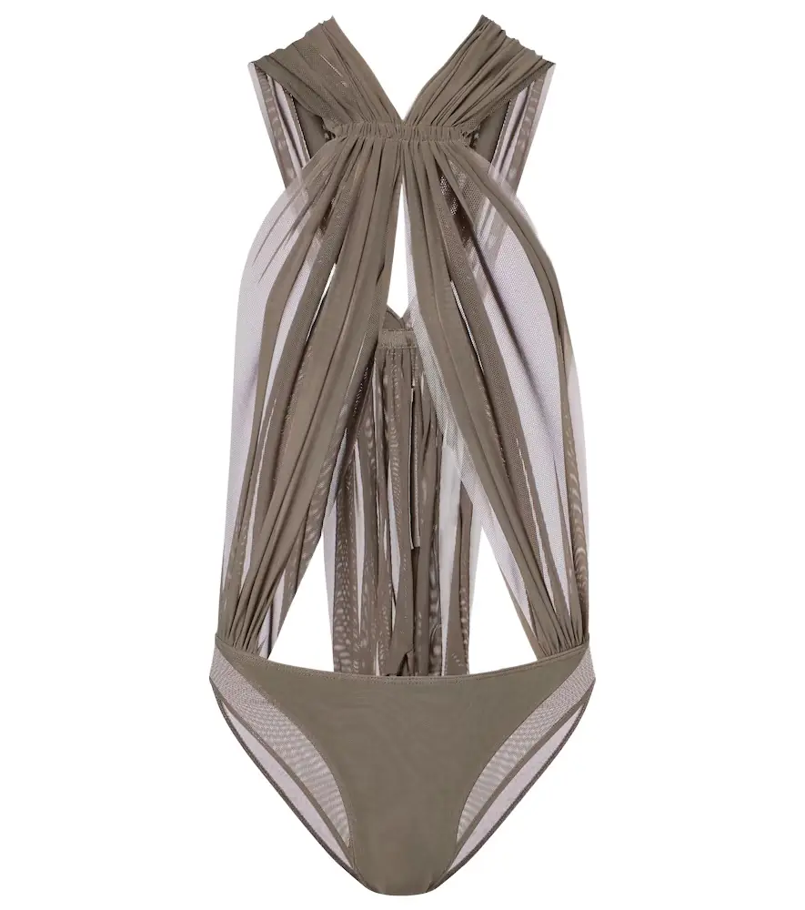 Rick Owens Miami cutout sheer tulle bodysuit
