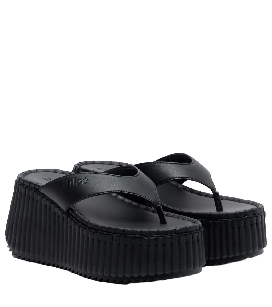 Chloe Chloé Nama leather platform thong sandals