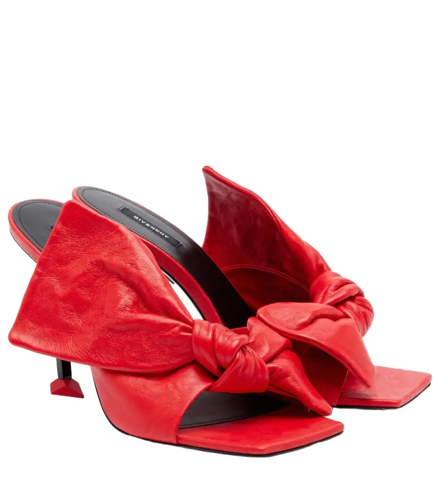Givenchy Boudoir Bow leather mules