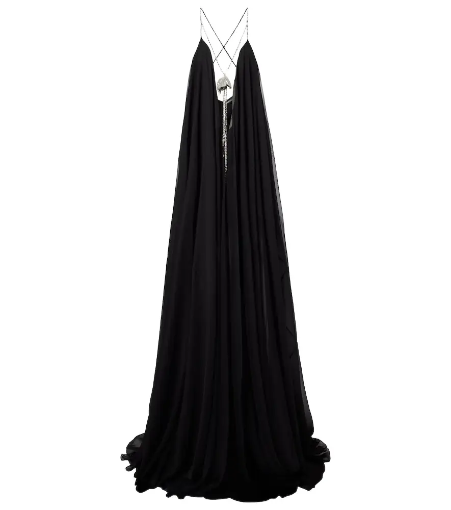 David Koma Embellished chiffon gown