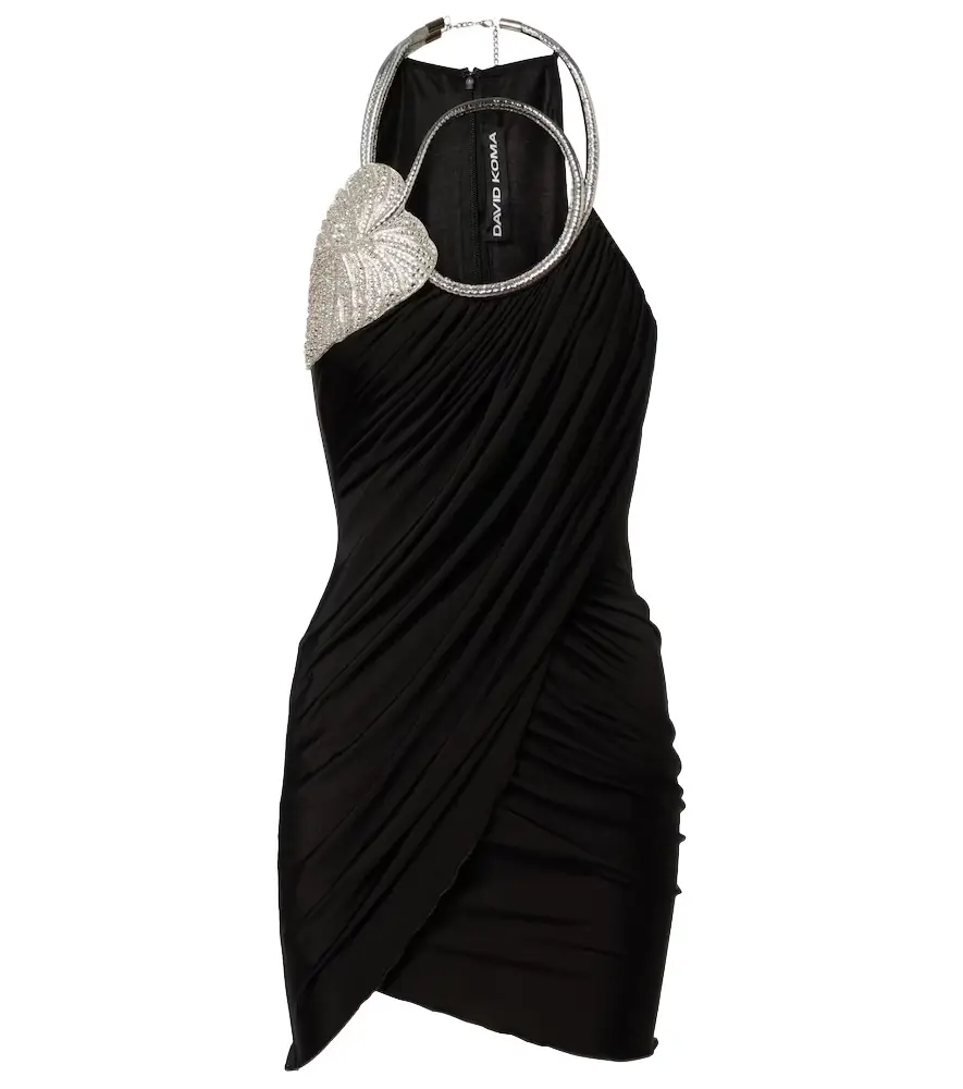 David Koma Draped embellished minidress