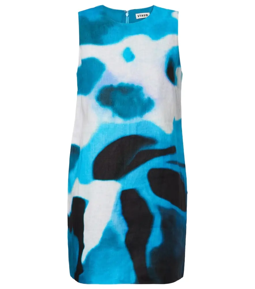 Staud Brea printed linen minidress