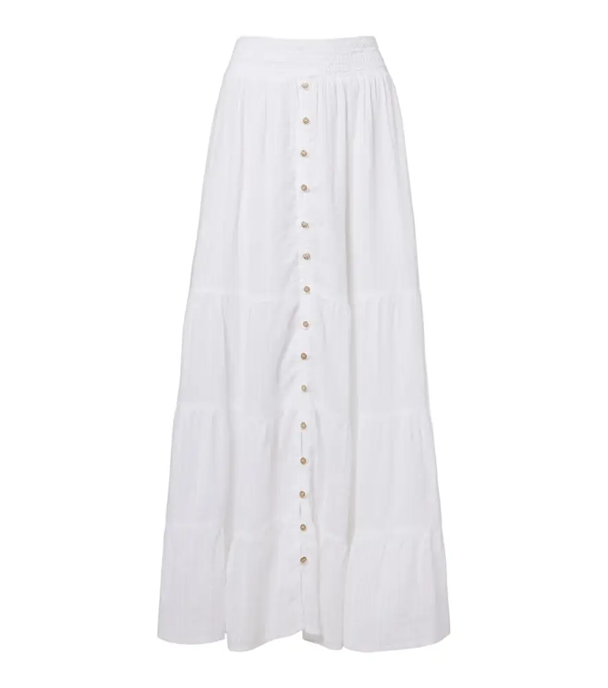 Melissa Odabash Dee tiered cotton maxi skirt