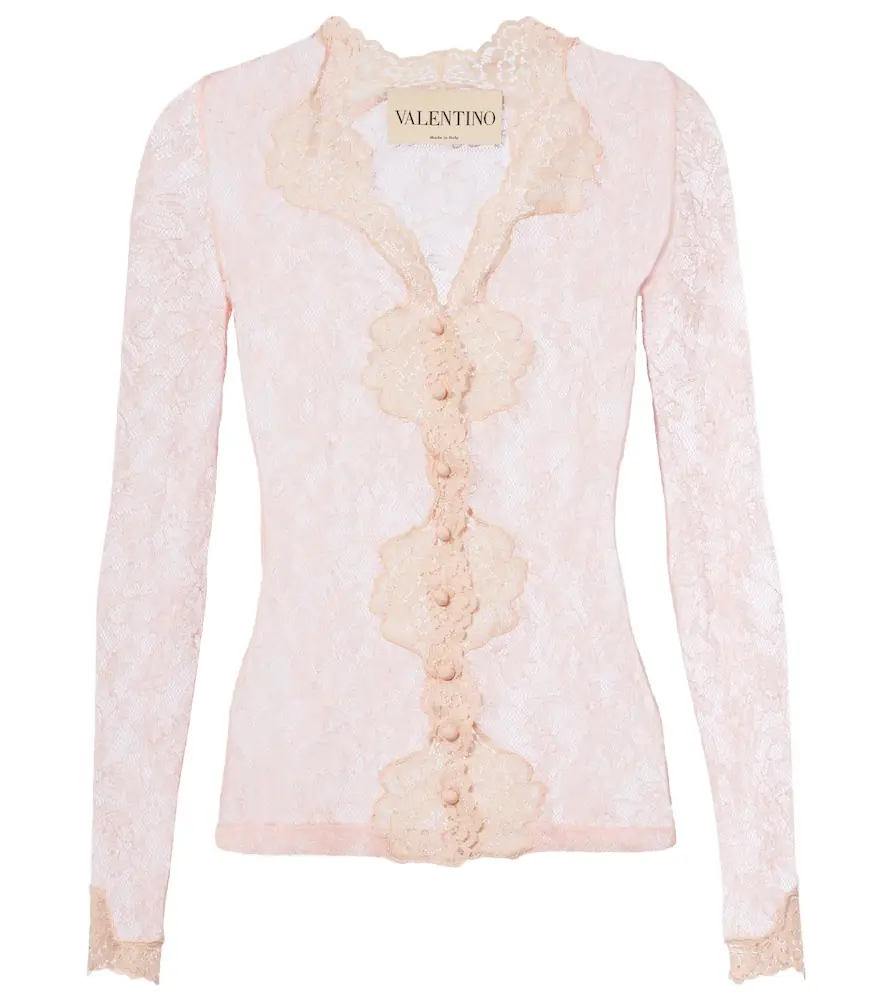 Valentino Floral sheer lace cardigan