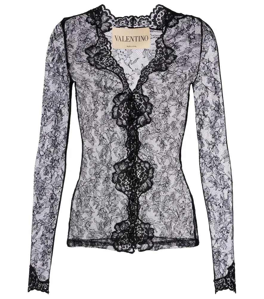 Valentino Floral sheer lace cardigan