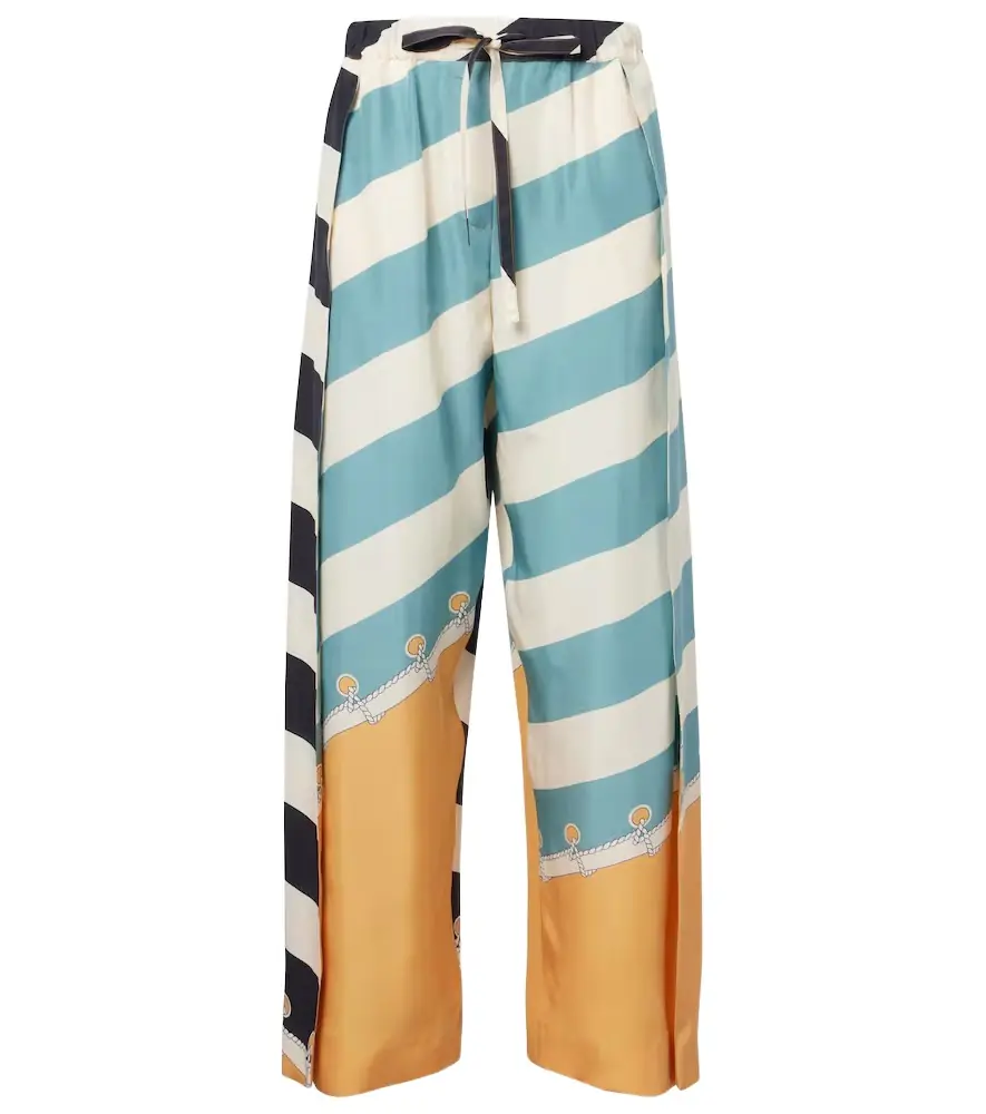 Loewe Printed silk wide-leg pants