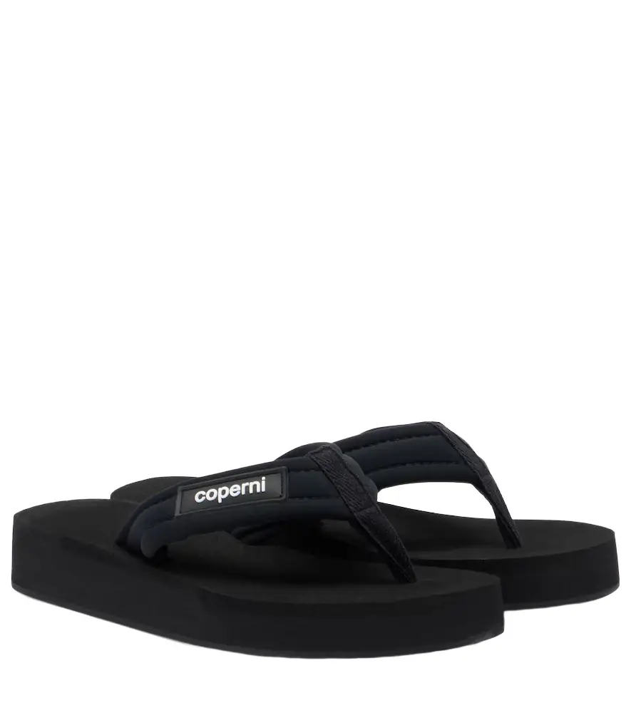 Coperni Logo platform thong sandals