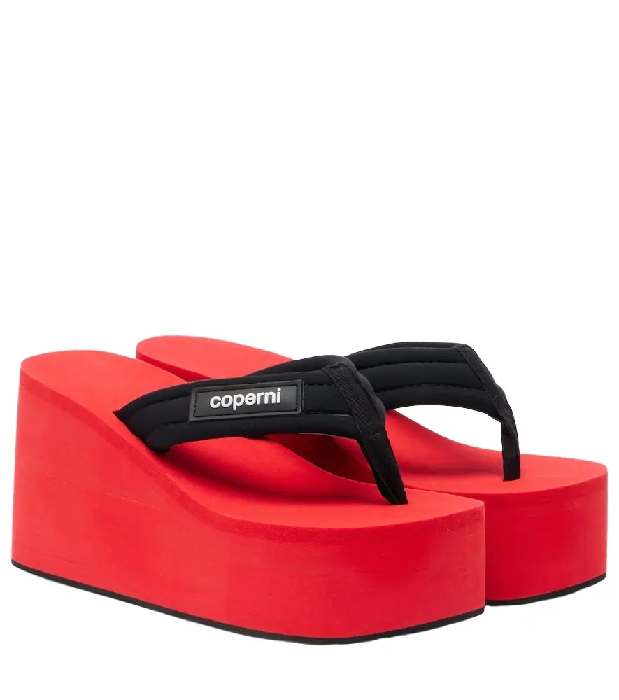 Coperni Logo platform thong sandals