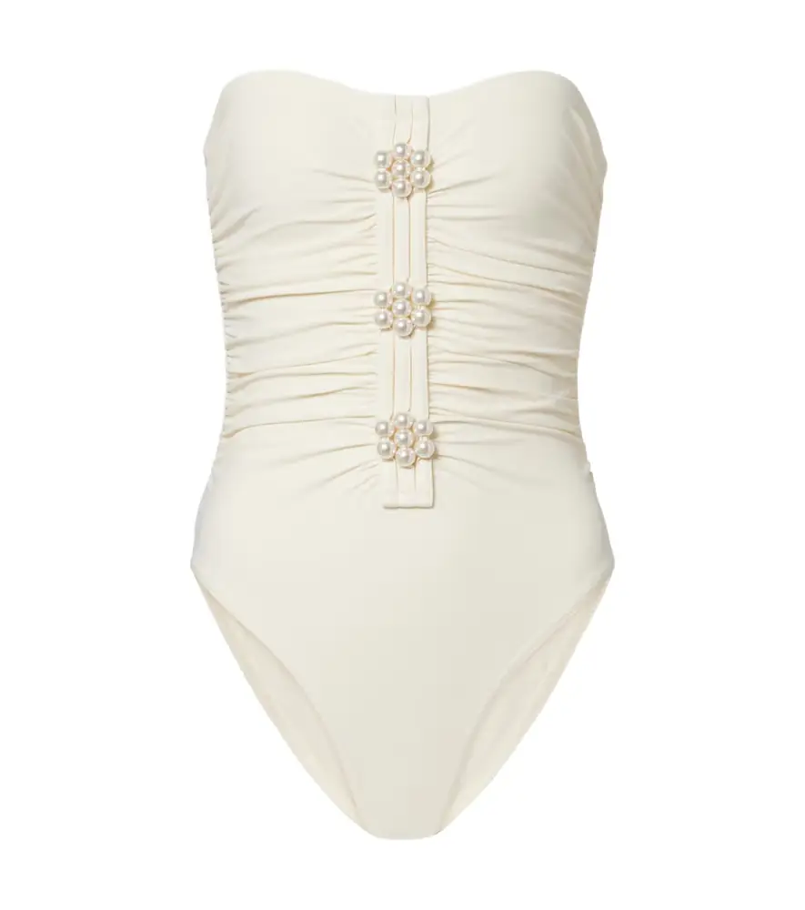 Karla Colletto Maya embellished swimsuit