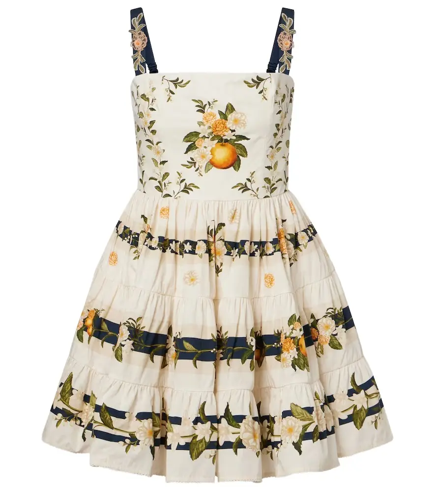 Agua by Agua Bendita Lima floral cotton minidress
