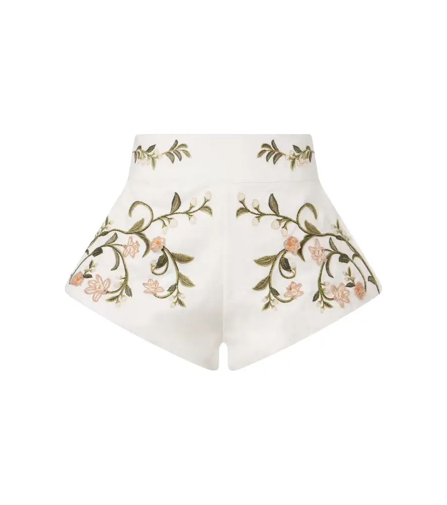 Agua by Agua Bendita Gatti embroidered linen shorts